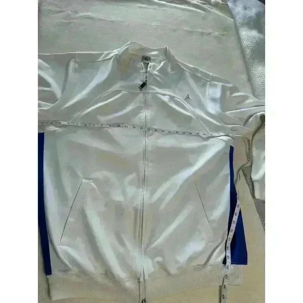 Nike Air Jordan Jumpman Jacket Full Zipper Men’s XL White With Blue Trim Track - Picture 8 of 15
